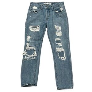 Lovers + Friends Destroyed Distressed Boyfriend‎ Straight Denim Jeans Women’s 28